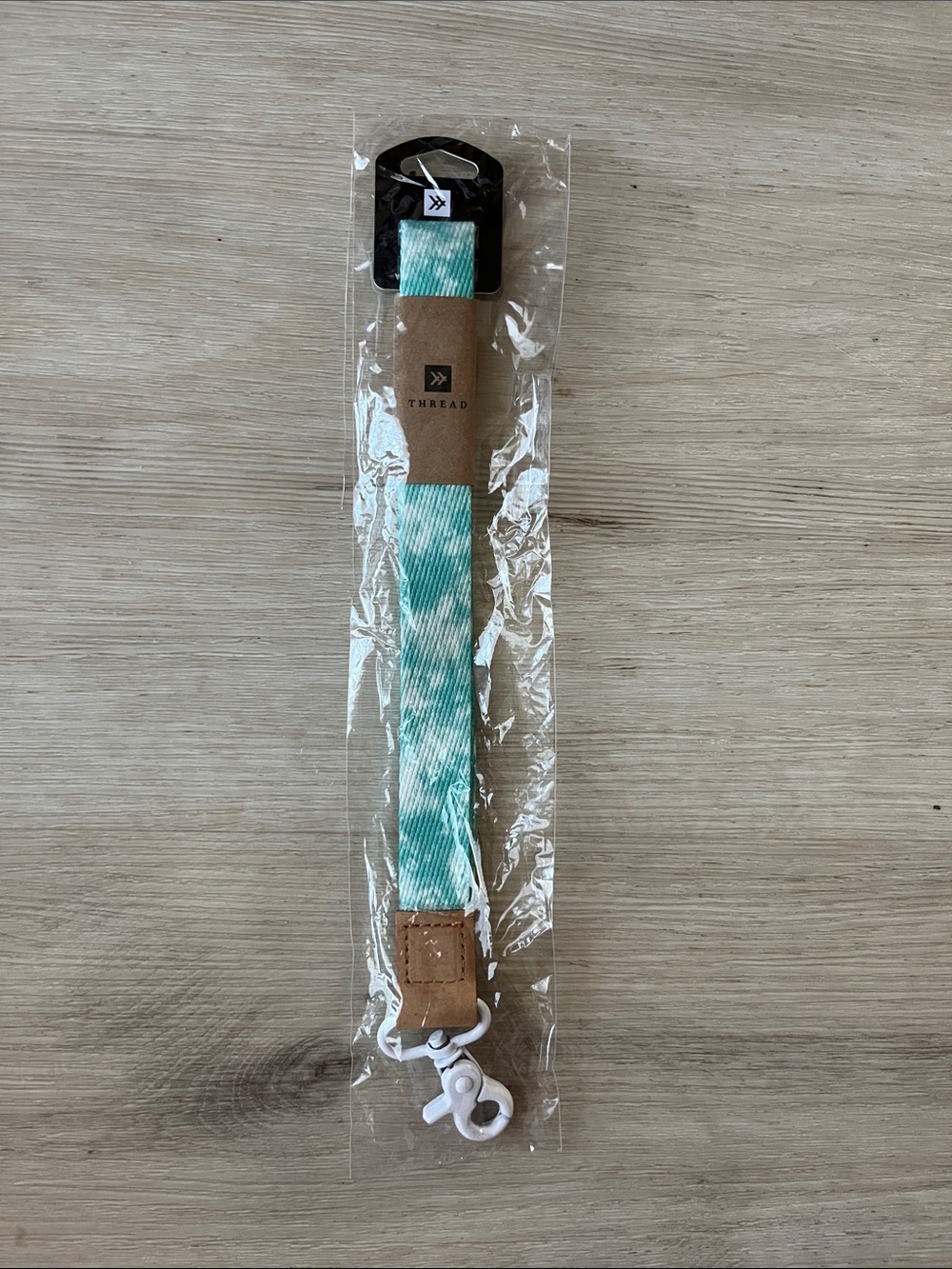 Thread Wallet Lanyard blue tie dye